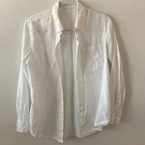 Gap cotton linen white button up small